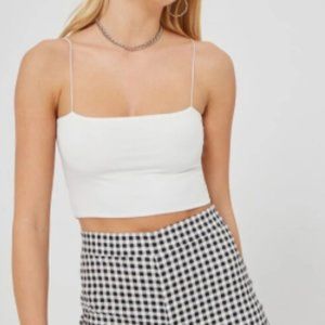 Solid White Crop Top Cami